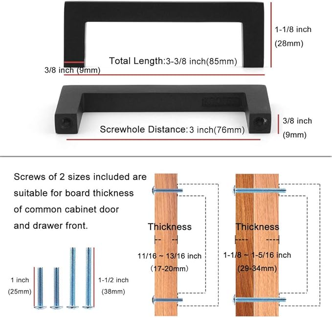 KOOFIZO Oil Rubbed Bronze Cabinet Pulls Bronze Cabinet Handles, 20 Pack 3 Inch Rubbed Bronze Hardware for Kitchen Cabinets Drawer Dresser 1816 Cupboard Bedroom Bathroom
