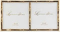 Lawrence Frames 4x4 Double Gold Metal Picture Frame with Bamboo Design