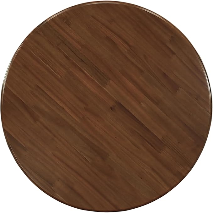 East West Furniture ANDA5-AWA-13 5 Piece Kitchen Table & Chairs Set Contains a Round Dining Table with Pedestal and 4 Polyester Fabric Parson Chairs, 36x36 Inch, Antique Walnut