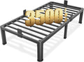 FUIOBYVV Twin Bed Frames with Round Corner Edge Legs, 14 Inch High 3500 lbs Heavy Duty Metal Platform Bed Frame Twin Size, No Box Spring Needed/Non-Slip/Steel Slat Support/Noise Free