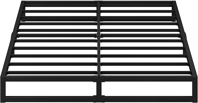 EMODA 7 Inch Full Size Bed Frame Heavy Duty Metal Platform No Box Spring Needed, Easy Assembly Noise Free, Black