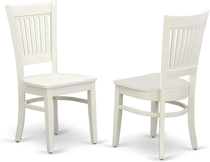 East West Furniture VAVA5-LWH-W 5 Piece Dining Room Furniture Set Includes an Oval Kitchen Table with Butterfly Leaf and 4 Dining Chairs, 40x76 Inch, Linen White