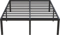18 Inch California King Bed Frames No Box Spring Need, Platform Cal King Bed Frame with High Storage, Eassy Assembly 3,500 Lbs Heavy Duty Bedframes, Black