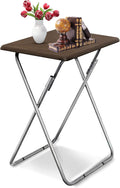 Garden 4 you 25In Portable Folding TV Tray Table on Bed & Sofa,TV Dinner Tray with Sturdy MDF,Portable Table with No Assembly Required （Walnut,1PC）