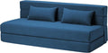 Folding Sofa Bed with Pillows- Convertible Chair Floor Couch & Sleeping Mattress, Foldable Memory Foam Sleeper for Living Room/Dorm/Guest Room/Home Office/Apartment/Loft, Queen, Navy Blue