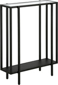Vireo 22'' Wide Rectangular Console Table with Metal Shelf in Blackened Bronze