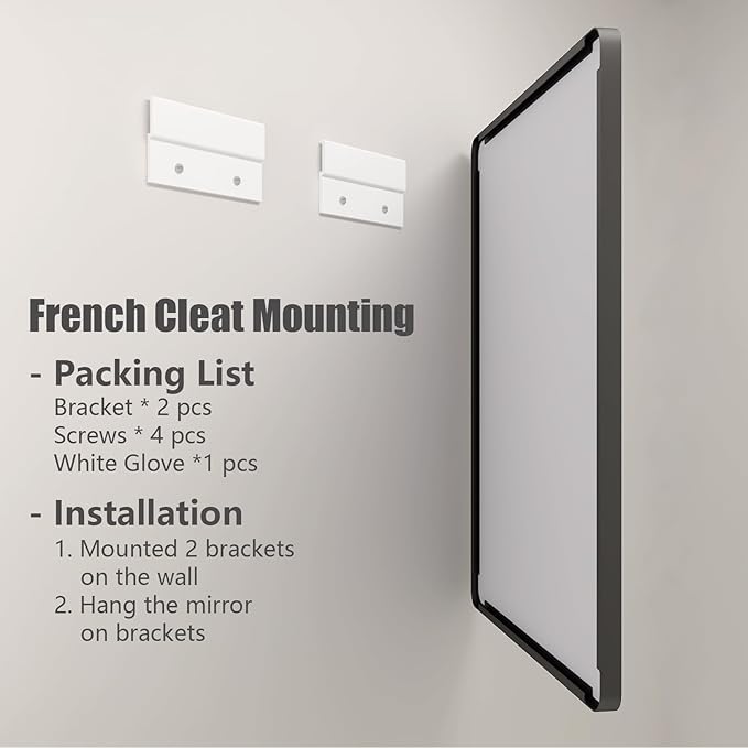 22x30 Inch Black Metal Framed Bathrrom Mirror for Wall, Matte Black Rectangle Mirror, Rounded Corner, Anti-Rust (Horizontal/Vertical)