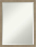 Amanti Art Brown Bathroom Mirror for Over Sink, 26x20 Florence Light Brown Rectangle Vanity Mirror, Medium Casual Frame, Hangs Horizonally and Vertically, Bathroom Wall Decor, Beveled Edge