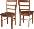 IC International Concepts Set of Two Madrid Ladderback Dining Chairs, Distressed Oak