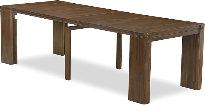 X02DA-208-32 5-Pc Mid Century Dining Table Set contains an Extendable Rectangle Kitchen Table, 2 Polyester Dining Chairs and 2 Modern Benches, 39x120 Inch, Antique Walnut