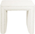 HomePop Modern Channel Tufted Ottoman Home Décor|Ottoman for Living Room & Bedroom - Cream Boucle