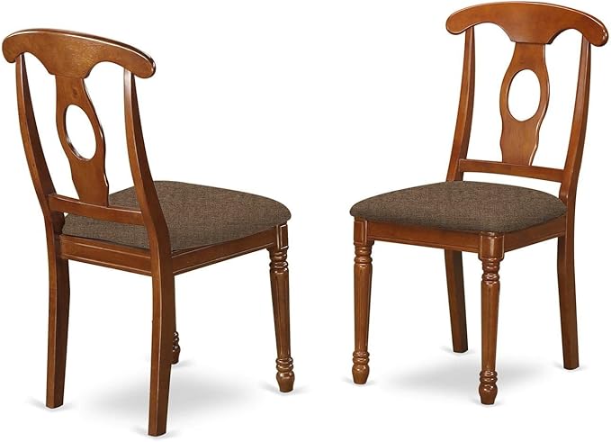 East West Furniture PSNA3-SBR-C 3 Piece Kitchen Table Set Contains a Rectangle Dining Room Table with Butterfly Leaf and 2 Linen Fabric Upholstered Dining Chairs, 32x60 Inch, Saddle Brown