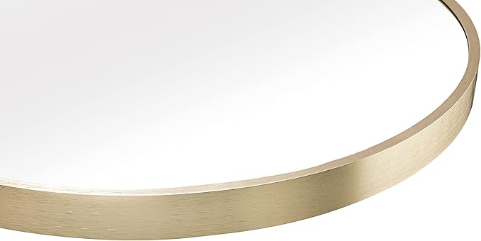 FrameWorks 20" Deluxe Contemporary Brass Gold Circular Aluminum Mirror