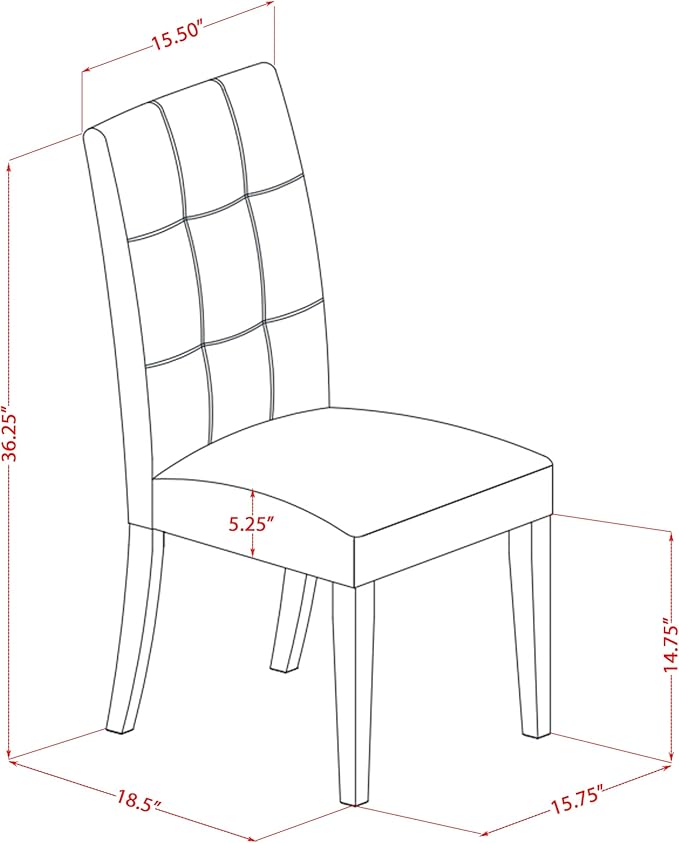 East West Furniture DLAS3-WHI-41 3 Piece Dining Table Set consists A Wooden Table and 2 Platinum Gray Polyester Fabric Kitchen Chairs with Stylish Back- Linen White Finish