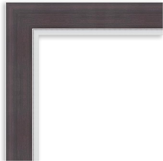 Amanti Art Brown Wall Mirror 30x42 Ellie Brown Silver Rectangle Bathroom Mirror for Wall Decor Living Room, Large Modern Frame, Hangs Horizonally and Vertically, Bathroom Decor, Beveled Edge