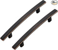 25 Pack Cabinet Handles 3.75" Hole Center - Curved Cabinet Pulls Oil Rubbed Bronze Drawer Pulls for Kitchen Cupboard Solid Hardware for Dresser Drawer Arch Hardware