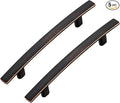 5 Pack Cabinet Handles 3" Hole Center - Curved Cabinet Pulls Oil Rubbed Bronze Drawer Pulls for Kitchen Cupboard Solid Hardware for Dresser Drawer Arch Hardware