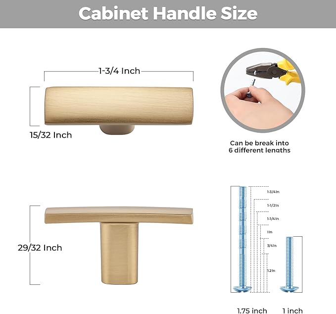 25 Pack Cabinet Handles Single Hole - Curved Cabinet Knobs Champagne Bronze Drawer Pulls for Kitchen Cupboard Solid Pulls for Dresser Drawer Arch Closet Hardware