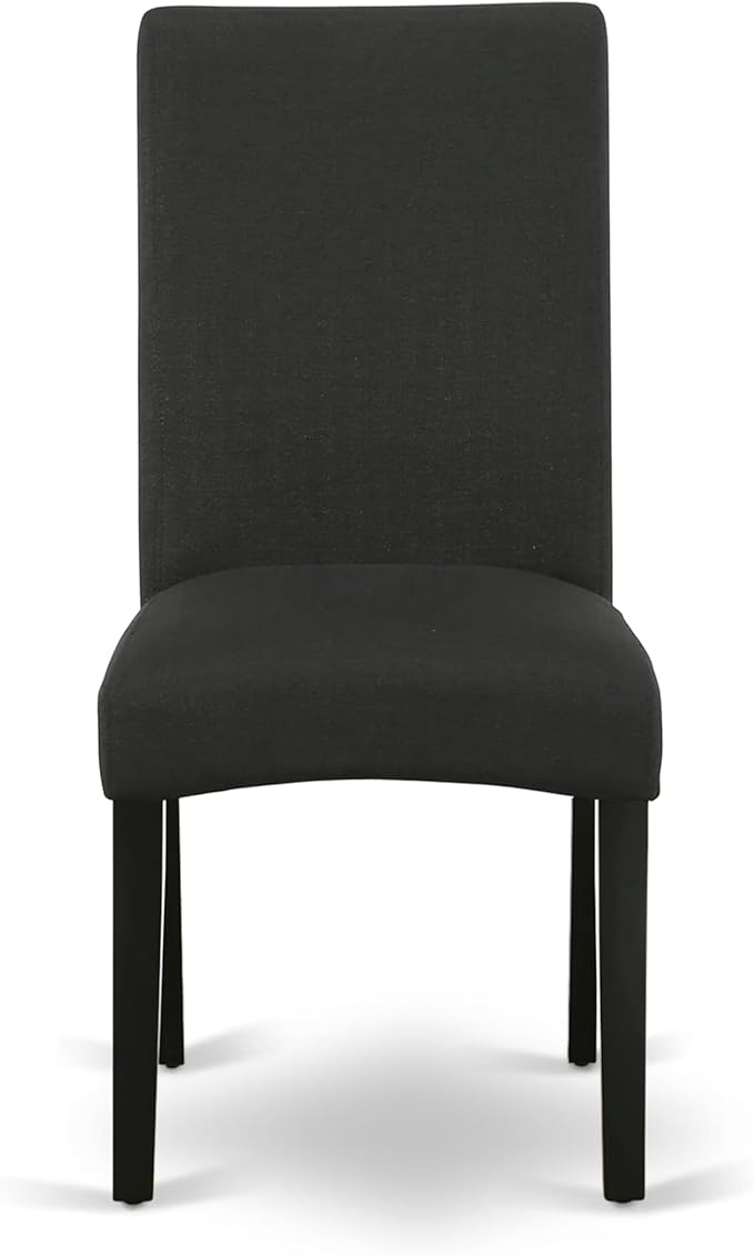 East West Furniture V697DR124-9 9 Piece Dining Table Set Includes a Rectangle Dining Room Table with V-Legs and 8 Black Color Linen Fabric Upholstered Chairs, 40x72 Inch, Multi-Color