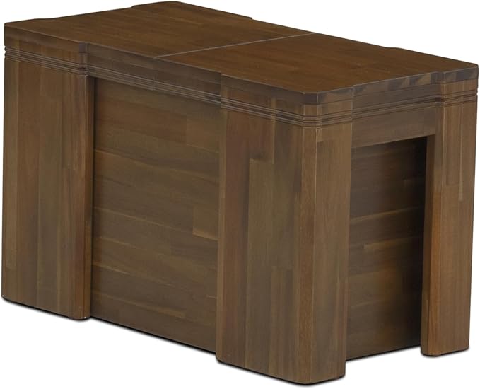 X02FO-2C8-18 - 6 Pieces Dining Table Set includes an Extendable Rectangle Kitchen Table, 1 Coffee Table, 2 Dining Chairs and 2 Modern Benches, 39x120 Inch, Antique Walnut