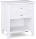 SIMPLIHOME Warm Shaker SOLID WOOD 24 Inch Wide Transitional Bedside Nightstand Table in White, For the Living Room and Bedroom