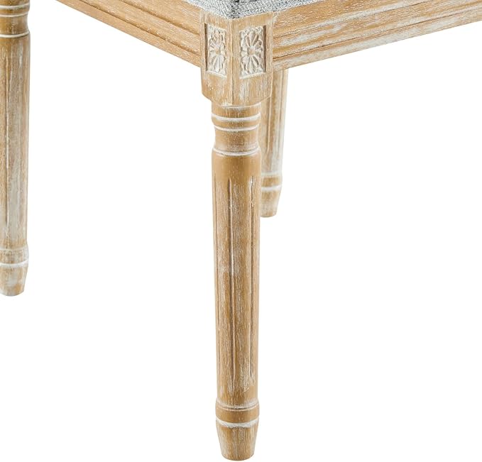 Merax Upholstered Solid Wood Dining Chairs Set of 4, French Country Style Accent Side Seating Furniture for Kitchen, Living Room, Cushioned Back, Grayish Green
