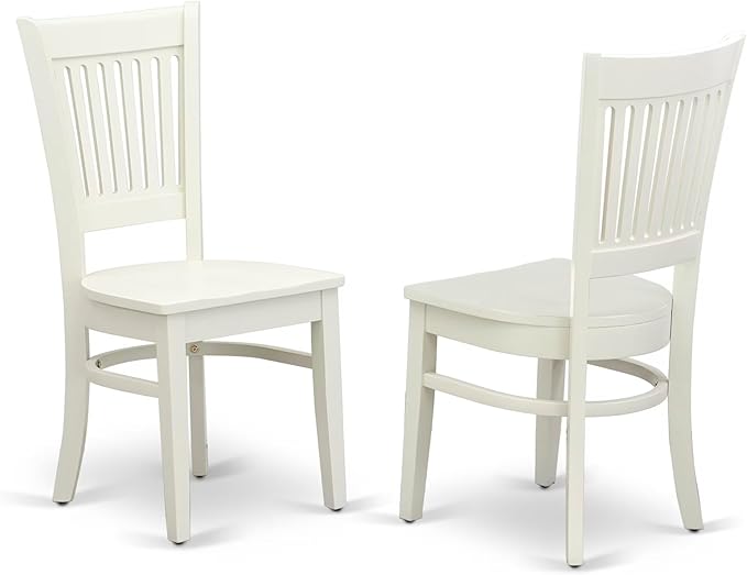 East West Furniture BOVA5-LWH-W 5 Piece Dining Room Furniture Set Includes a Round Kitchen Table and 4 Dining Chairs, 42x42 Inch, Linen White