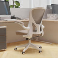 Ergonomic Office Chair with Adjustable Lumbar Support & Flip-Up Armrests - High Back Computer Desk Chair with Thickened Seat Cushion, Rolling Wheels for Home/Office Study Work