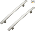 25 Pack Cabinet Handles 5" Hole Center - Curved Cabinet Pulls Brushed Nickel Drawer Pulls for Kitchen Cupboard Solid Hardware for Dresser Drawer Arch Hardware