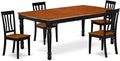 East West Furniture DOAN5-BCH-W 5 Piece Dining Table Set for 4 Includes a Rectangle Kitchen Table with Butterfly Leaf and 4 Dinette Chairs, 42x78 Inch, Black & Cherry