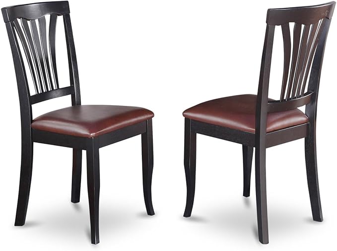 East West Furniture QUAV7-BCH-LC 7 Piece Kitchen Table Set Consist of a Rectangle Dining Table with Butterfly Leaf and 6 Faux Leather Dining Room Chairs, 40x78 Inch, Black & Cherry