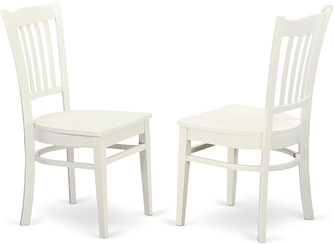East West Furniture MZGR5-LWH-W 5 Piece Dining Set Includes a Rectangle Dining Room Table with Dropleaf and 4 Kitchen Chairs, 36x54 Inch, Linen White