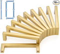 KOOFIZO Solid Square Bar Cabinet Handle - Brushed Gold Furniture Pull, 3.8 Inch/96mm Screwhole Distance, 10-Pack for Kitchen Cupboard Door, Bedroom Dresser Drawer, Bathroom Wardrobe Hardware