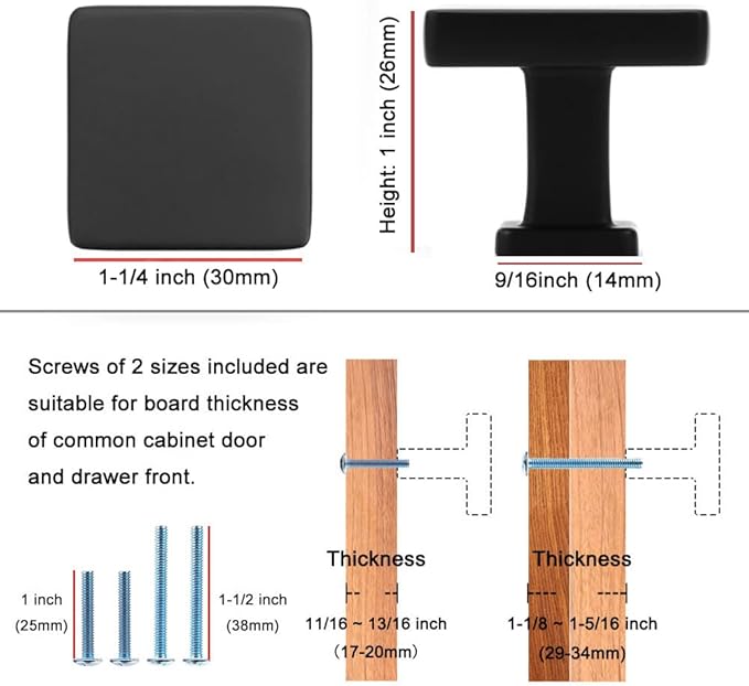 KOOFIZO 20 Pack Oil Rubbed Bronze Cabinet Knobs Bronze Drawer Knobs K08 Square Single Hole Cabinet Pulls for Cabinets Drawer Dresser Cupboard Bedroom Closet Bathroom Vanity