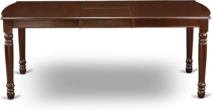 East West Furniture DODA7-MAH-13 7 Piece Kitchen Table Set Includes a Rectangle Dining Table with Butterfly Leaf and 6 Polyester Fabric Upholstered Chairs, 42x78 Inch, Mahogany