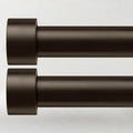 2 Pack Curtain Rods for Windows 48 to 84 Inch(4-7ft), 1 Inch Bronze Adjustable Heavy Duty Long Curtain Rod Set, Modern Style Outdoor Drapery Rods for Patio Bedroom, Size 32"- 90"