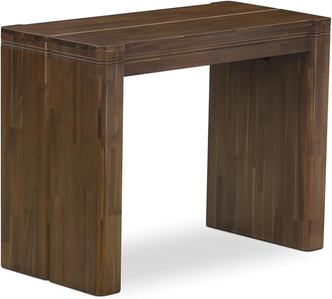 X02DA-2C8-12 6-Pc Dining Set Includes an Extendable Rectangle Kitchen Table, 1 Coffee Table, 2 Polyester Dining Chairs and 2 Modern Benches, 39x120 Inch, Antique Walnut