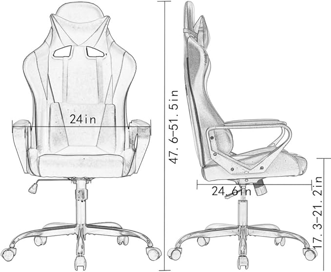 Gaming Chair Office Chair Desk Chair Ergonomic Executive Swivel Rolling Computer Chair with Lumbar Support, Pink