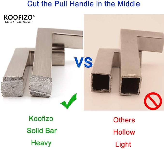 KOOFIZO Solid Square Bronze Kitchen Cabinet Handles Oil Rubbed Bronze Cabinet Pulls, 5 Pack 5 Inch Bronze Hardware for Kitchen Cabinets Drawers Dresser Cupboard Bedroom Bathroom