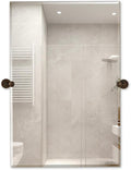 Hamilton Hills 24x36 inch Frameless Pivot Mirrors for Bathrooms with Oil Rubbed Bronze Rounded Wall Brackets | Rectangular Tilting & Farmhouse Wall-Mounted Vanity | Hangs Horizontally and Vertically