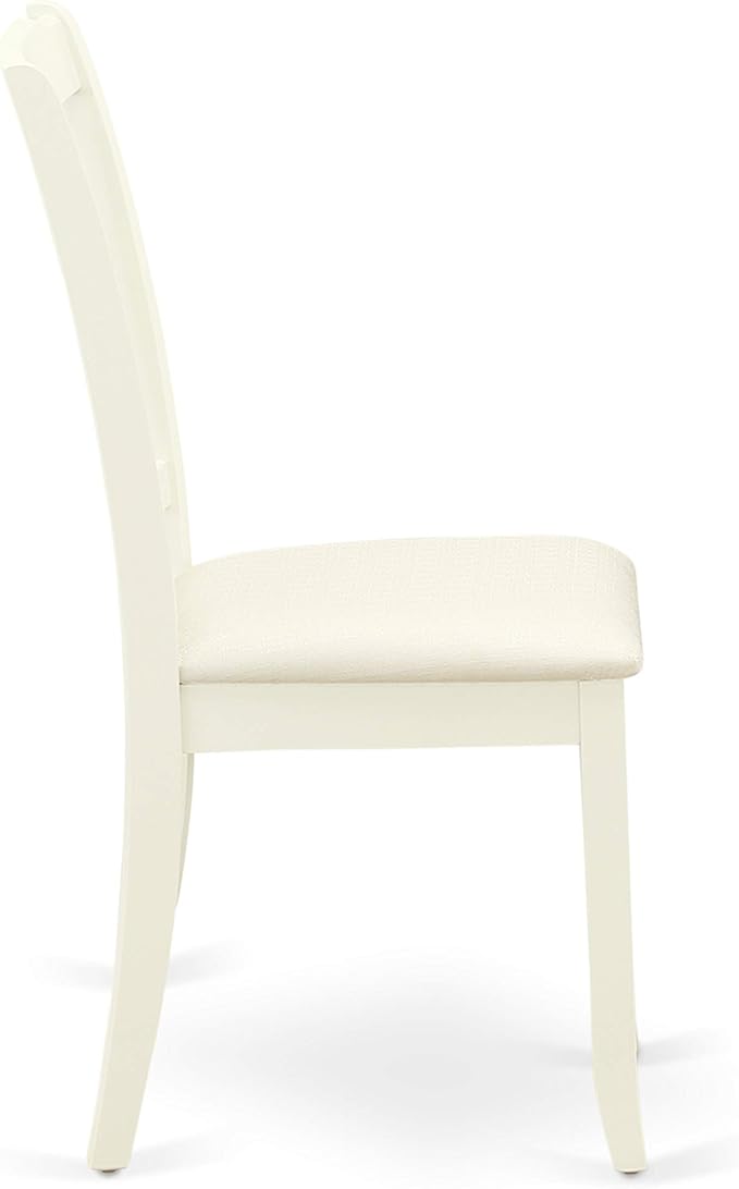 East West Furniture DODA5-LWH-C 5 Piece Modern Dining Table Set Includes a Rectangle Wooden Table with Butterfly Leaf and 4 Linen Fabric Dining Room Chairs, 42x78 Inch, Linen White