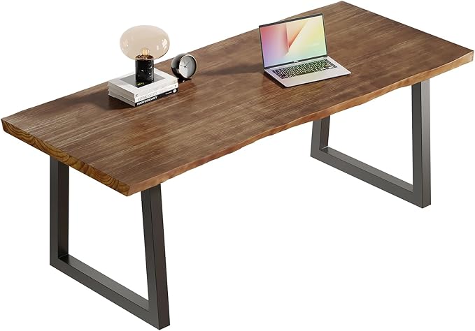 Solid Wood Computer Desk 55-inch Large Office Desk Home Simple Modern Long Desk Study Writing Desk Dining Table for Home Office