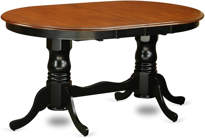 East West Furniture PLQU5-BCH-W 5 Piece Kitchen Table Set for 4 Includes an Oval Dining Room Table with Butterfly Leaf and 4 Dining Chairs, 42x78 Inch, Black & Cherry