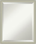 Amanti Art Silver Bathroom Mirror for Over Sink, 22x18 Florence Silver Rectangle Vanity Mirror, Small Casual Frame, Hangs Horizonally and Vertically, Bathroom Wall Decor, Beveled Edge from WI, USA