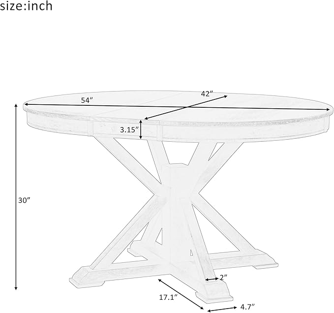 Need 42 Inch Round Dining Table Extendable to 54 Inch with 12" Leaf, Retro Expandable Kitchen Table for Dining Room & Living Room, Solid Wood (Espresso)