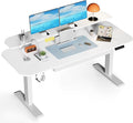 COMHOMA Electric Standing Desk with Drawers, 48 x 24'' Sit Stand up Desk with Monitor Stand, Laptop Stand, Height Adjustable Ergonomic Home Office Computer Desk with Memory Preset Controller