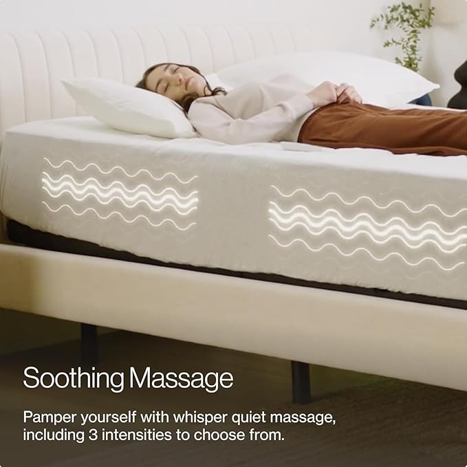 Nectar Luxe Full Adjustable Base & 14” Mattress (New Version) - Head & Foot Incline - Medium Firm Memory Foam - Cooling Upgrade - 3 Massage Settings - 365-Night Mattress Trial & Forever Warranty