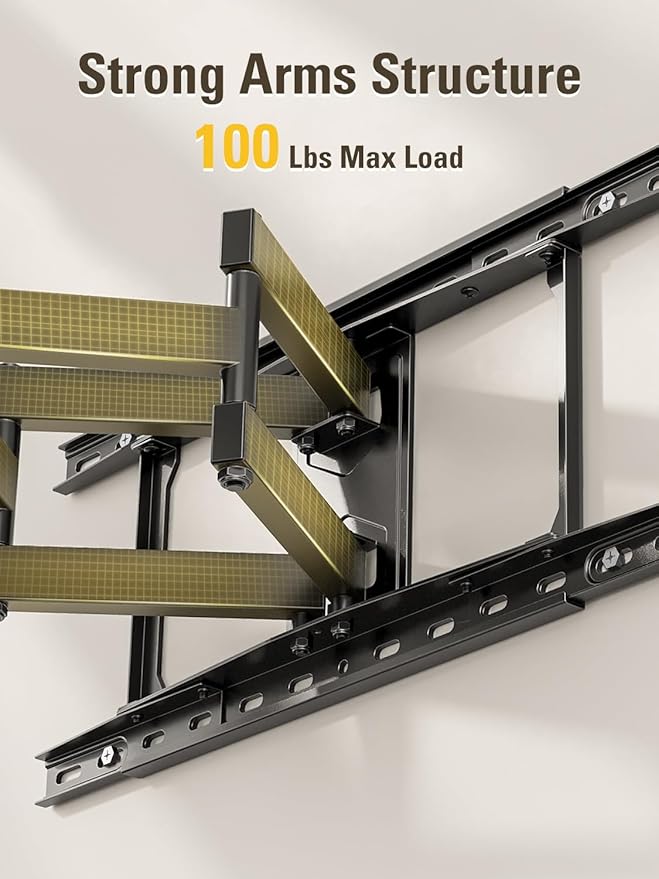 Mounting Dream TV Wall Mounts Bracket for Most 42-84 Inch TVs, UL Listed Premium TV Mount Full Motion with Articulating Arms, Max VESA 600x400mm and 100LBS, Fits 16", 18", 24" Studs, MD2296-24K