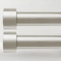 2 Pack Curtain Rods for Windows 66 to 120 Inch(5.5-10ft), 1 Inch Brushed Nickel Curtain Rods Set, Adjustable Extra Long Curtain Rod, Heavy Duty Outdoor Drapery Rods for Patio, Size 32"- 120"