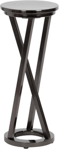 Kate and Laurel Aja Modern Metal Round Drink Table, 9 x 9 x 22, Gray Gunmetal, Decorative Geometric Pedestal Table with Circular Tabletop for Use as Metal Indoor Plant Stand
